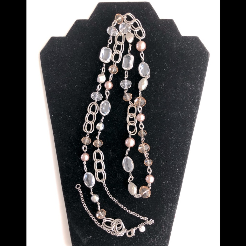Ann Taylor Loft 24” chain, pearl, beaded necklace